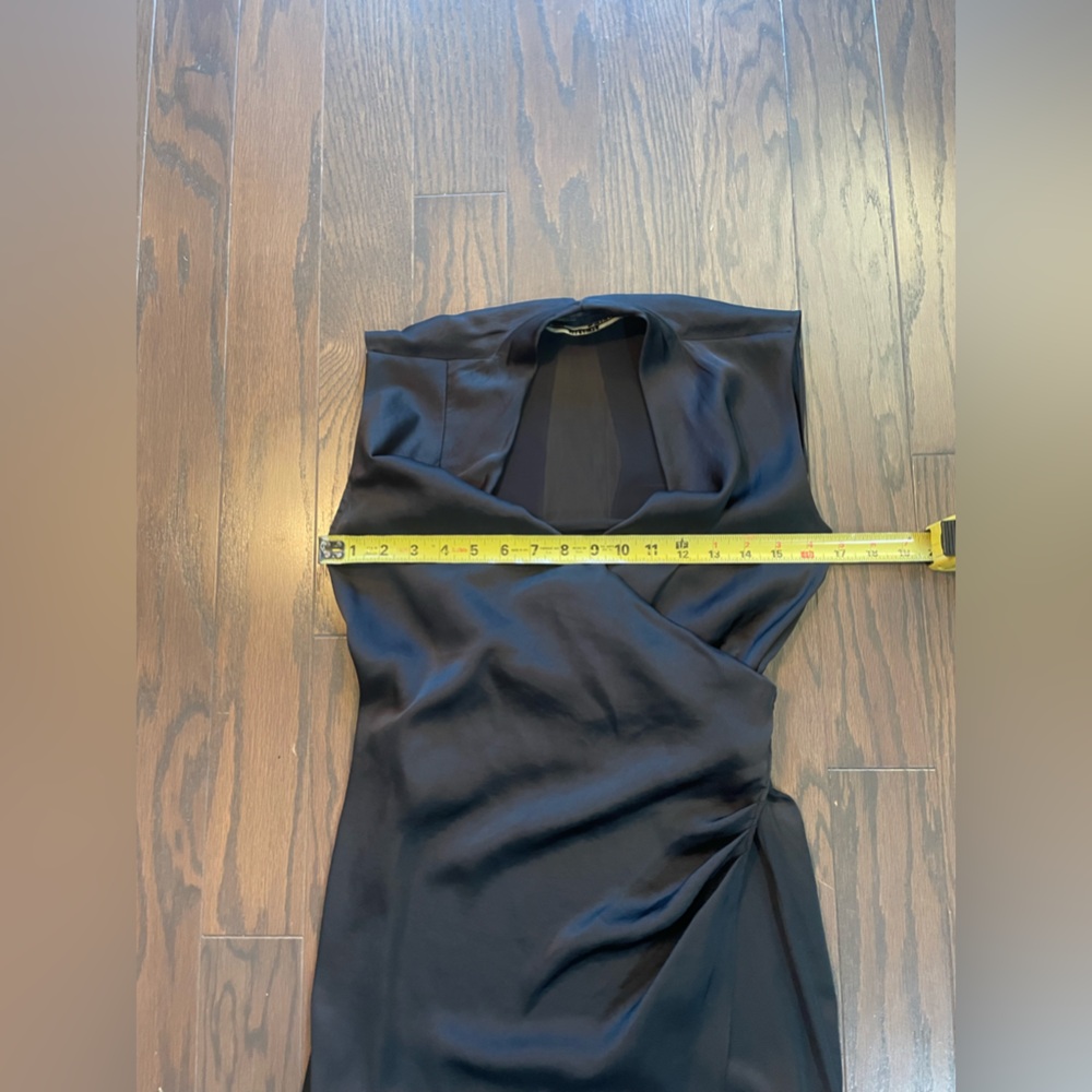 ALLSAINTS ARINA BLACK SATIN WRAP DRESS SIZE 4 - Picture 10 of 13